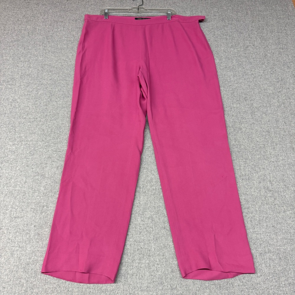 Marina Rinaldi Trousers 29 Pink Made in Italy Acetate Viscose Side Zip Straight